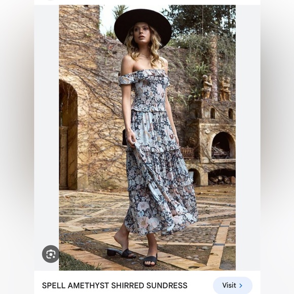 Spell Dresses & Skirts - SPELL AMETHYST SHIRRED SUNDRESS